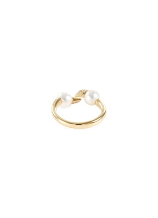 Figure View - Click To Enlarge - TASAKI - 'Danger' diamond Akoya pearl 18k yellow gold ring