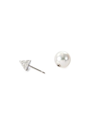 Detail View - Click To Enlarge - TASAKI - 'Refined Rebellion' diamond Akoya pearl 18k white gold earrings