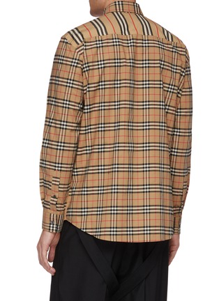 Back View - Click To Enlarge - BURBERRY - Icon stripe check patchwork shirt