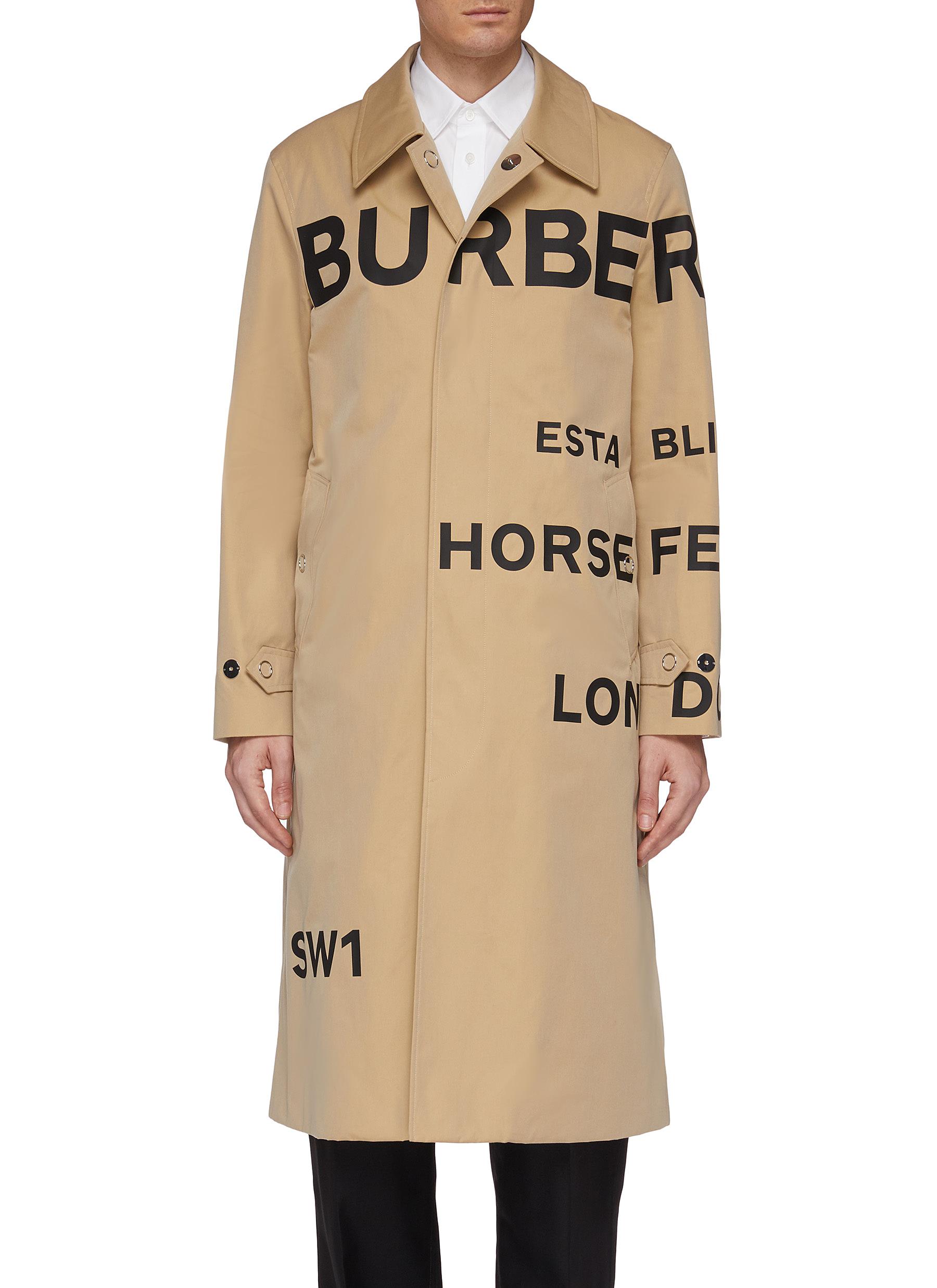 horseferry print cotton gabardine car coat