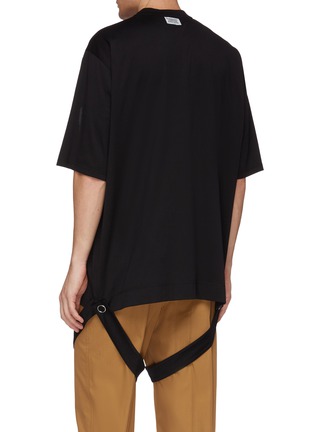 Back View - Click To Enlarge - BURBERRY - Snap button leg strap cutout oversized T-shirt