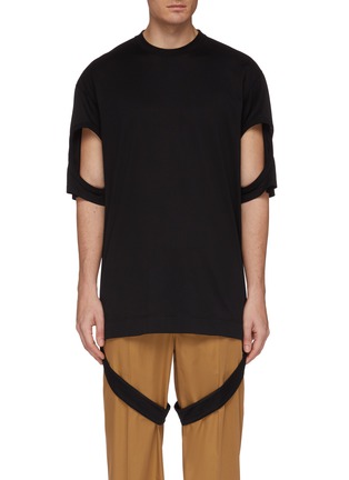 Main View - Click To Enlarge - BURBERRY - Snap button leg strap cutout oversized T-shirt