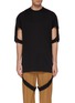 Main View - Click To Enlarge - BURBERRY - Snap button leg strap cutout oversized T-shirt