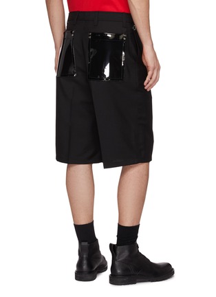 Back View - Click To Enlarge - BURBERRY - PVC patch pocket pleated shorts