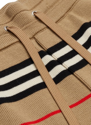  - BURBERRY - Icon stripe Merino wool knit drawstring shorts