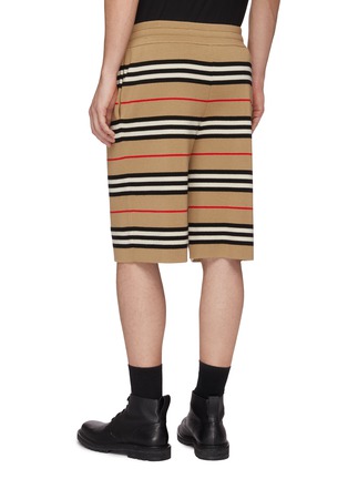 Back View - Click To Enlarge - BURBERRY - Icon stripe Merino wool knit drawstring shorts