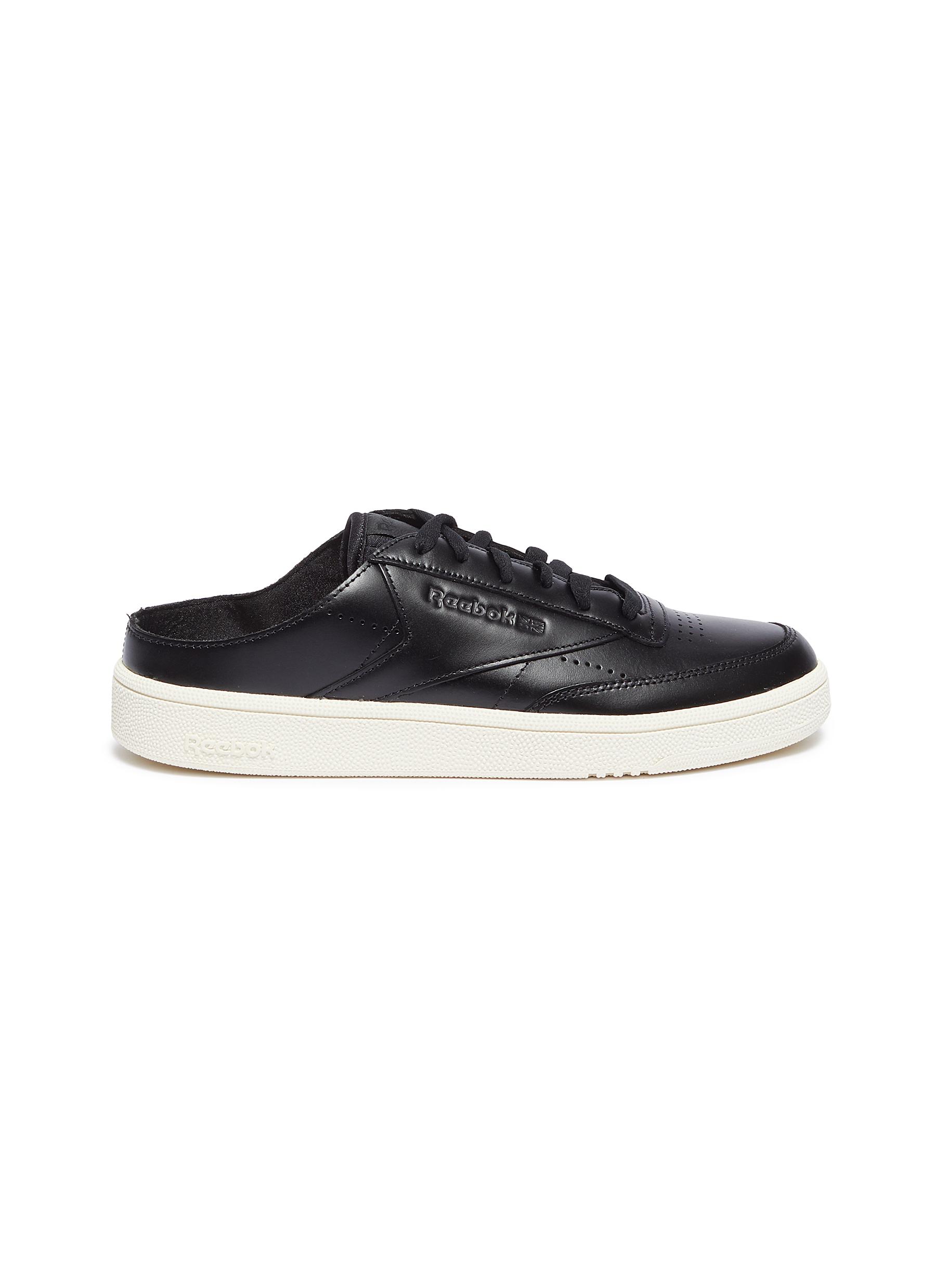reebok club c black leather