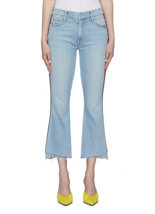 Main View - Click To Enlarge - MOTHER - x Miranda Kerr 'The Insider Crop Step Fray' stripe outseam jeans