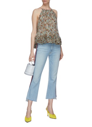 Figure View - Click To Enlarge - MOTHER - x Miranda Kerr 'The Insider Crop Step Fray' stripe outseam jeans