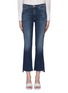 Main View - Click To Enlarge - MOTHER - 'The Insider Crop Step Fray' heart print jeans