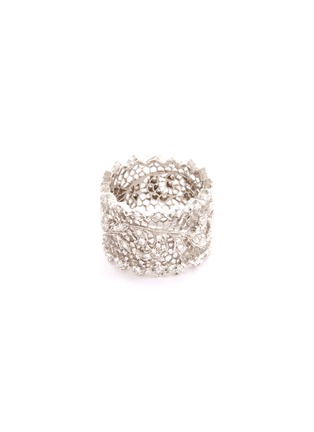 Main View - Click To Enlarge - BUCCELLATI - 'Ornato Eternelle' diamond 18k white gold openwork ring