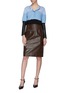Figure View - Click To Enlarge - BURBERRY - Darted leather skirt