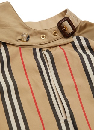  - BURBERRY - Buckled keyhole front contrast sleeve stripe blouse