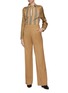 Figure View - Click To Enlarge - BURBERRY - Buckled keyhole front contrast sleeve stripe blouse