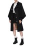 Figure View - Click To Enlarge - BURBERRY - Silk-cotton high-low capelet shirt