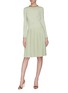 Figure View - Click To Enlarge - BURBERRY - Chain collar cutout back pleated crepe dress