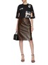 Figure View - Click To Enlarge - BURBERRY - 'Cow' cutout sleeve slogan photographic print T-shirt