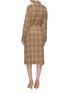 Back View - Click To Enlarge - BURBERRY - Belted flap pocket check plaid silk shirt dress
