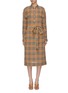 Main View - Click To Enlarge - BURBERRY - Belted flap pocket check plaid silk shirt dress