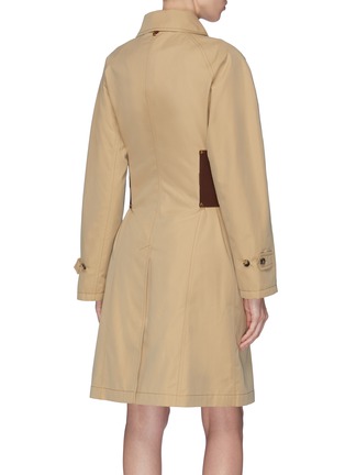 Back View - Click To Enlarge - BURBERRY - Contrast corset belted gabardine car coat