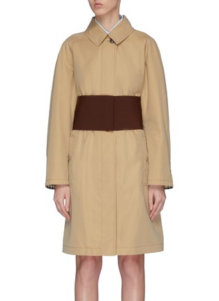 Main View - Click To Enlarge - BURBERRY - Contrast corset belted gabardine car coat