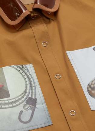  - BURBERRY - Layered PVC collar photographic print pocket gabardine jacket