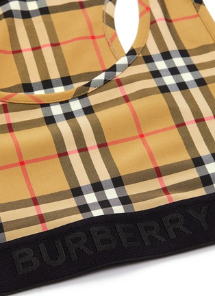 Detail View - Click To Enlarge - BURBERRY - Logo jacquard check plaid bra top