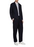 Figure View - Click To Enlarge - EQUIL - Stripe outseam straight leg pleated wool blend pants