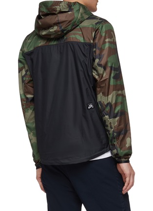 Back View - Click To Enlarge - NIKE - Contrast panel camouflage print packable half-zip anorak