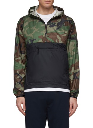 Main View - Click To Enlarge - NIKE - Contrast panel camouflage print packable half-zip anorak