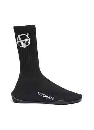 Main View - Click To Enlarge - VETEMENTS - 'Karate Anarchy' knit sock sneakers