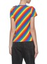 Back View - Click To Enlarge - BALENCIAGA - Logo tag rainbow stripe T-shirt