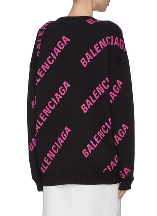 Back View - Click To Enlarge - BALENCIAGA - Logo jacquard sweater