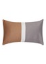 Main View - Click To Enlarge - FRETTE - Bold boudoir pillowcase – Slate Grey/Camel