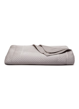 Main View - Click To Enlarge - FRETTE - Herringbone lux king size bedcover – Slate Grey