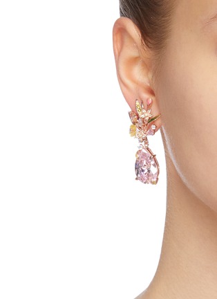 Figure View - Click To Enlarge - ANABELA CHAN - 'Mini Posie' diamond gemstone floral drop earrings