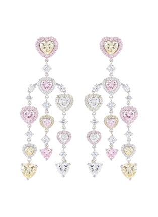 Main View - Click To Enlarge - ANABELA CHAN - 'Heart Chandelier' diamond gemstone drop earrings