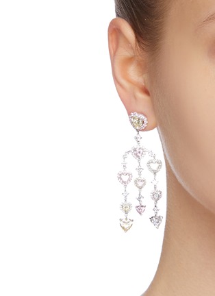 Figure View - Click To Enlarge - ANABELA CHAN - 'Heart Chandelier' diamond gemstone drop earrings