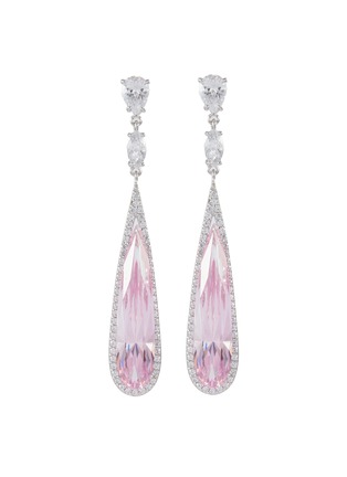 Main View - Click To Enlarge - ANABELA CHAN - 'Shard' diamond pavé sapphire drop earrings