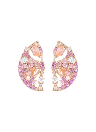 Main View - Click To Enlarge - ANABELA CHAN - 'Grapefruit Slice' diamond gemstone cutout earrings