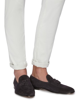 Figure View - Click To Enlarge - DOUCAL'S - Tassel suede loafers