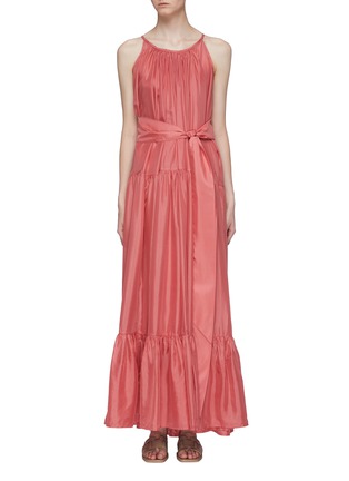 Main View - Click To Enlarge - KALITA - 'Genevieve' belted ruched tiered maxi dress