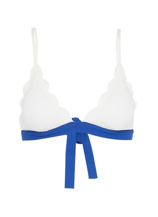 Main View - Click To Enlarge - MARYSIA - 'Santa Clara' colourblock band scalloped bikini top
