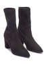 Detail View - Click To Enlarge - STUART WEITZMAN - 'Landry' stretch suede panelled ankle boots