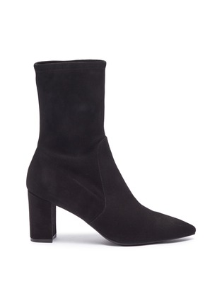 Main View - Click To Enlarge - STUART WEITZMAN - 'Landry' stretch suede panelled ankle boots