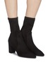 Figure View - Click To Enlarge - STUART WEITZMAN - 'Landry' stretch suede panelled ankle boots