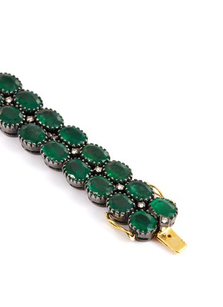 Detail View - Click To Enlarge - AISHWARYA - Diamond emerald gold alloy bracelet