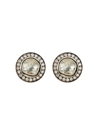 Main View - Click To Enlarge - AISHWARYA - Diamond gold alloy round stud earrings