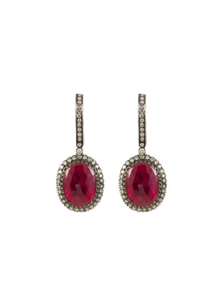 Main View - Click To Enlarge - AISHWARYA - Diamond ruby gold alloy drop earrings