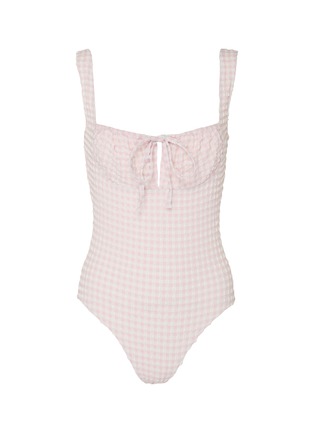 Main View - Click To Enlarge - SOLID & STRIPED - 'The Ellery' gingham check seersucker one-piece swimsuit